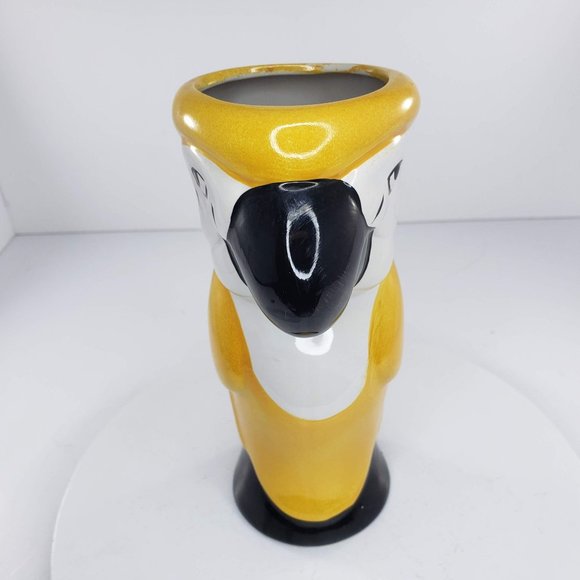 Vintage DW125Y Parrot Macaw Tiki Mug Vase Glass Hawaiian Yellow - Picture 2 of 6